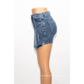 Damen Denim Kurze Rock Großhandel Elegante Denim Rock